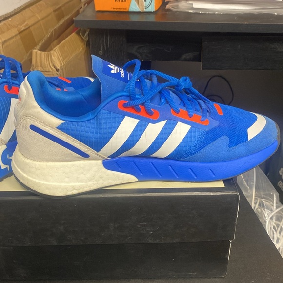 Blue and orange adidas ZX 1K boost sneakers - Picture 2 of 3